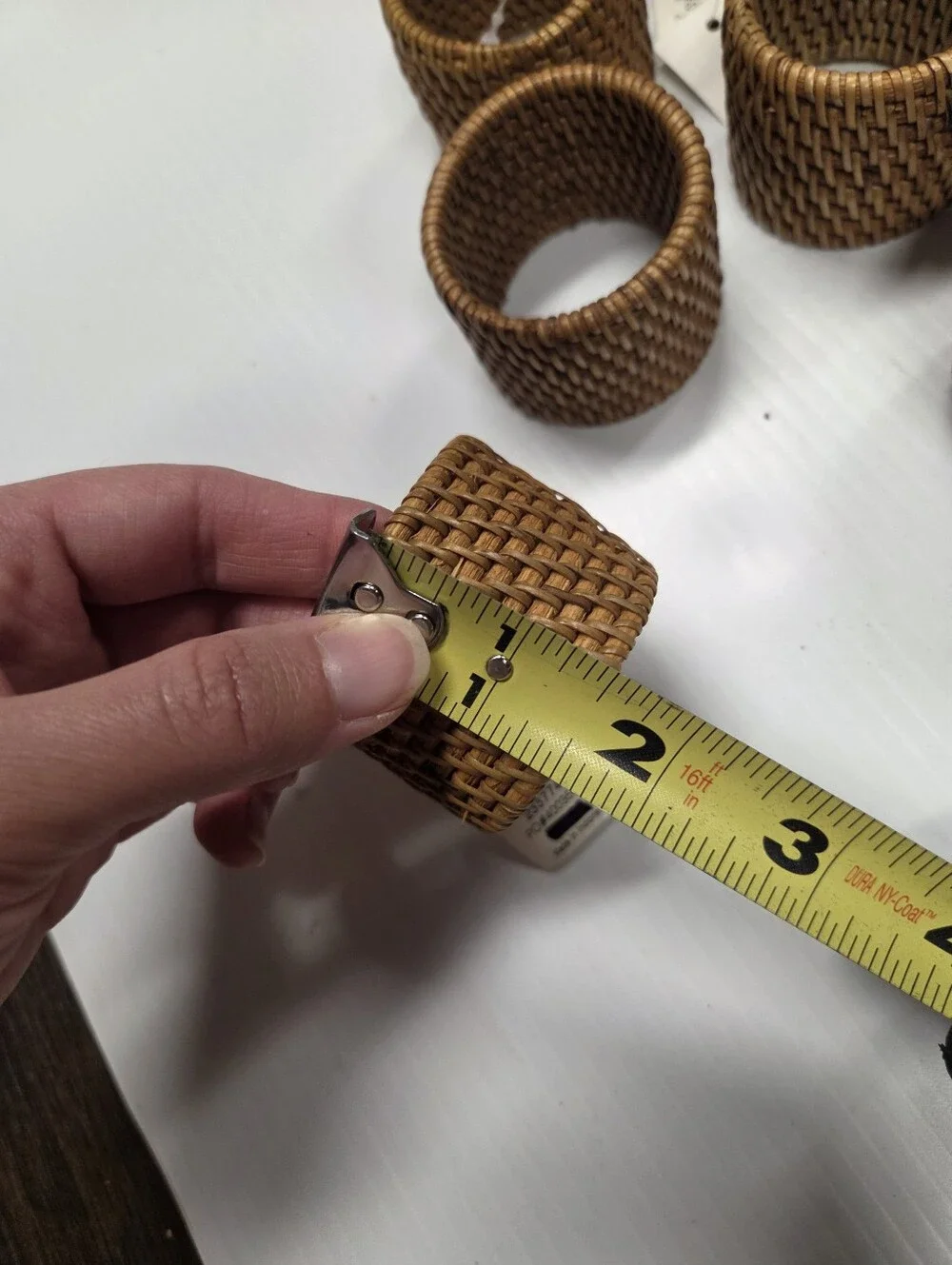 World Market Honey Woven Rattan Napkin Rings Boho Table Decor – Set of 8